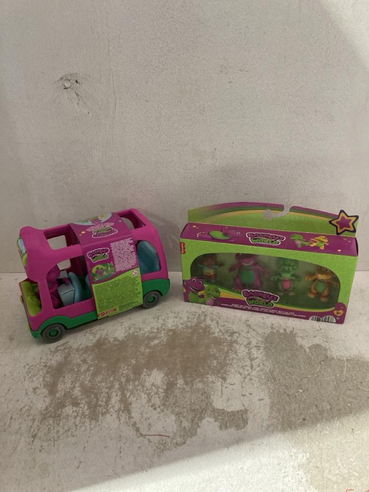 Lot 767  
            Birmingham SR107 - Parcel Delivery Only 

                
CHILDREN'S TOYS TO INCLUDE BARNEYS WORLD ADVENTURE BUS
