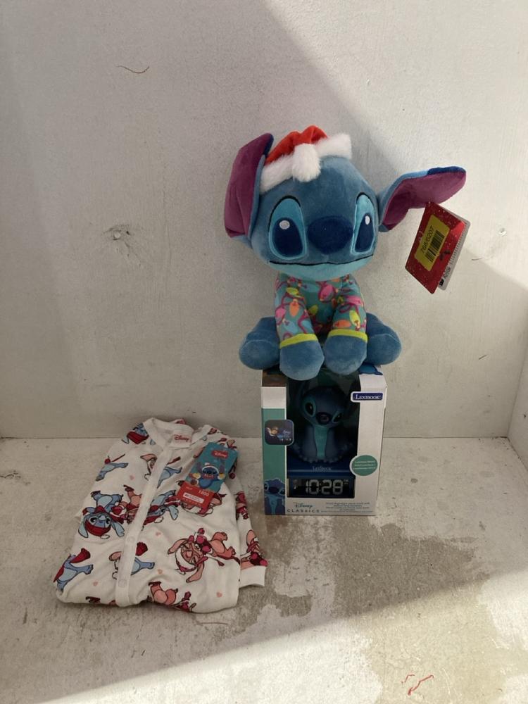 Lot 776  
            Birmingham SR107 - Parcel Delivery Only 

                
ASSORTED LILO AND STITCH ITEMS TO INCLUDE LEXI BOOK STITCH NIGHTLIGHT ALARM CLOCK