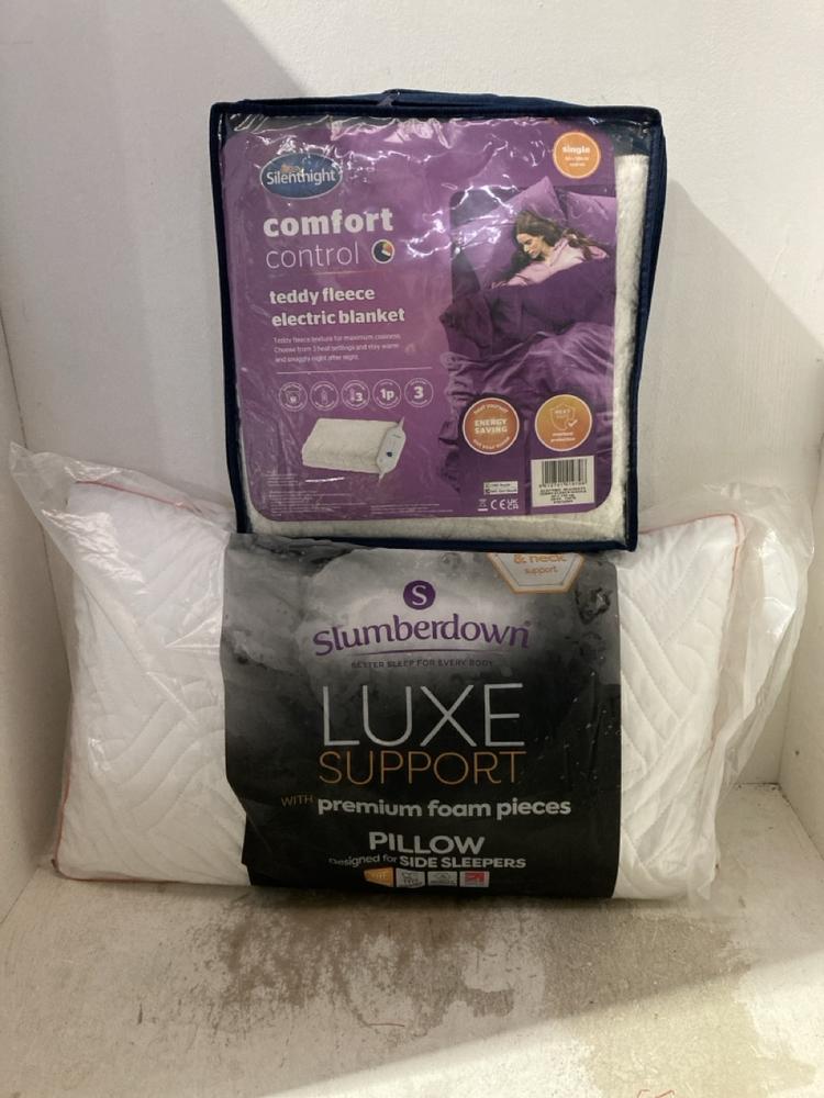 Lot 779  
            Birmingham SR107 - Parcel Delivery Only 

                
ASSORTED LINEN TO INCLUDE SLUMBERDOWN LUXE SUPPORT PILLOW FOR SIDE SLEEPERS