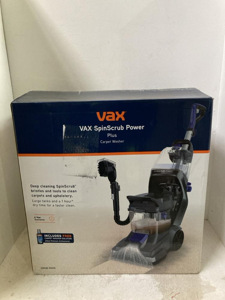 Lot 798  
            Birmingham SR107 - Parcel Delivery Only 

                
VAX SPINSCRUB POWER PLUS CARPET WASHER