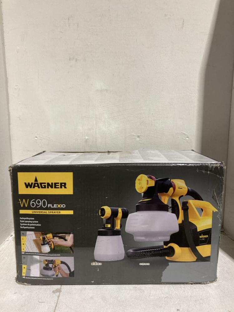Lot 81  
            Birmingham SR107 - Parcel Delivery Only 

                
WAGNER UNIVERSAL PAINT SPRAYER W690 ORIGINAL RRP £194
