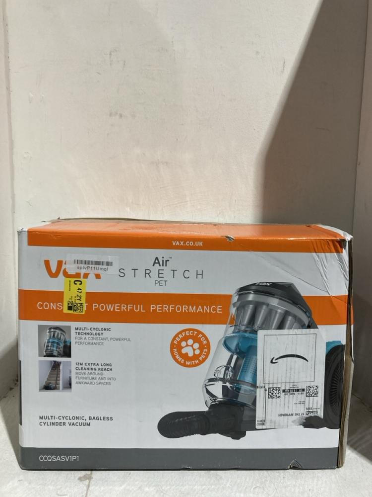 Lot 83  
            Birmingham SR107 - Parcel Delivery Only 

                
VAX AIR STRETCH CYLINDER VACUUM CLEANER ORIGINAL RRP £174
