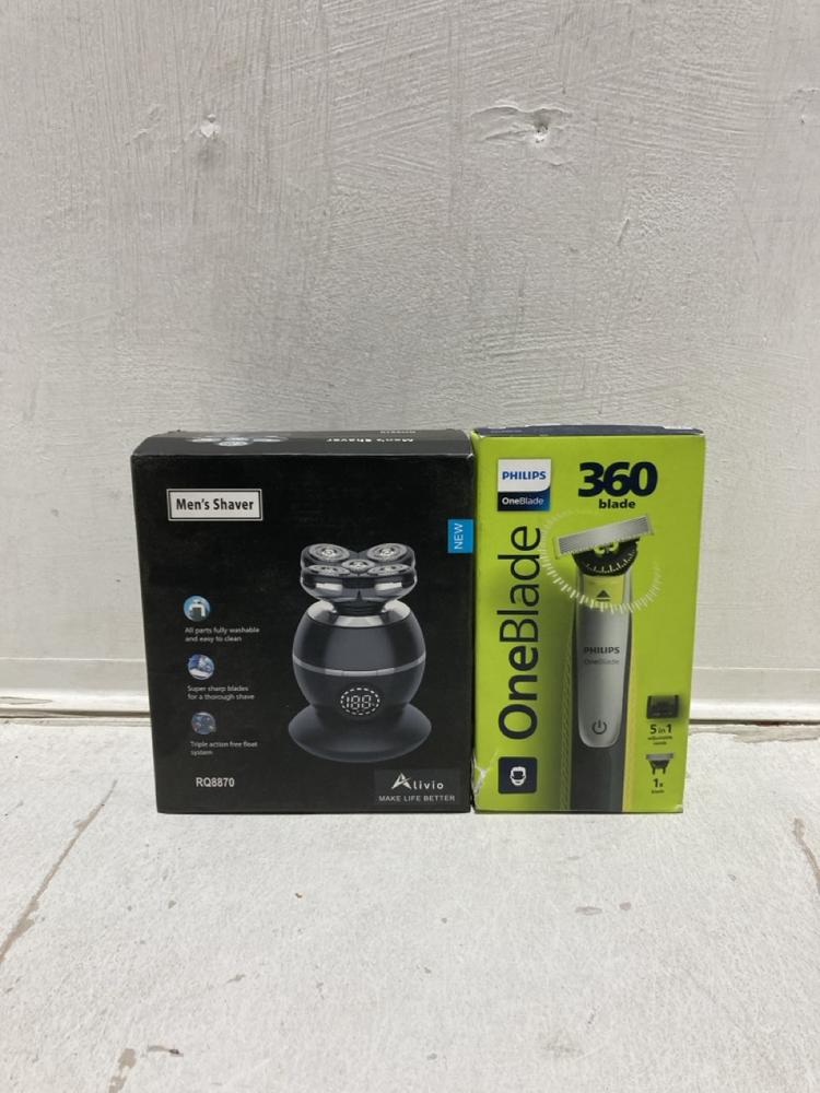 Lot 840  
            Birmingham SR107 - Parcel Delivery Only 

                
2 X ITEMS TO INCLUDE PHILIPS ONEBLADE 360 BLADE RAZOR SET