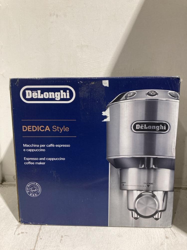 Lot 87  
            Birmingham SR107 - Parcel Delivery Only 

                
DELONGHI DEDICA STYLE ESPRESSO & CAPPUCCINO COFFEE MAKER - ORIGINAL RRP £165