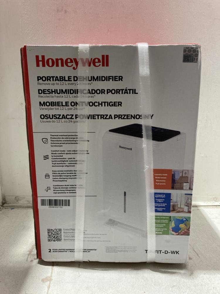 Lot 883  
            Birmingham SR107 - Parcel Delivery Only 

                
HONEYWELL PORTABLE DEHUMIDIFIER (4 MODE SETTINGS)
