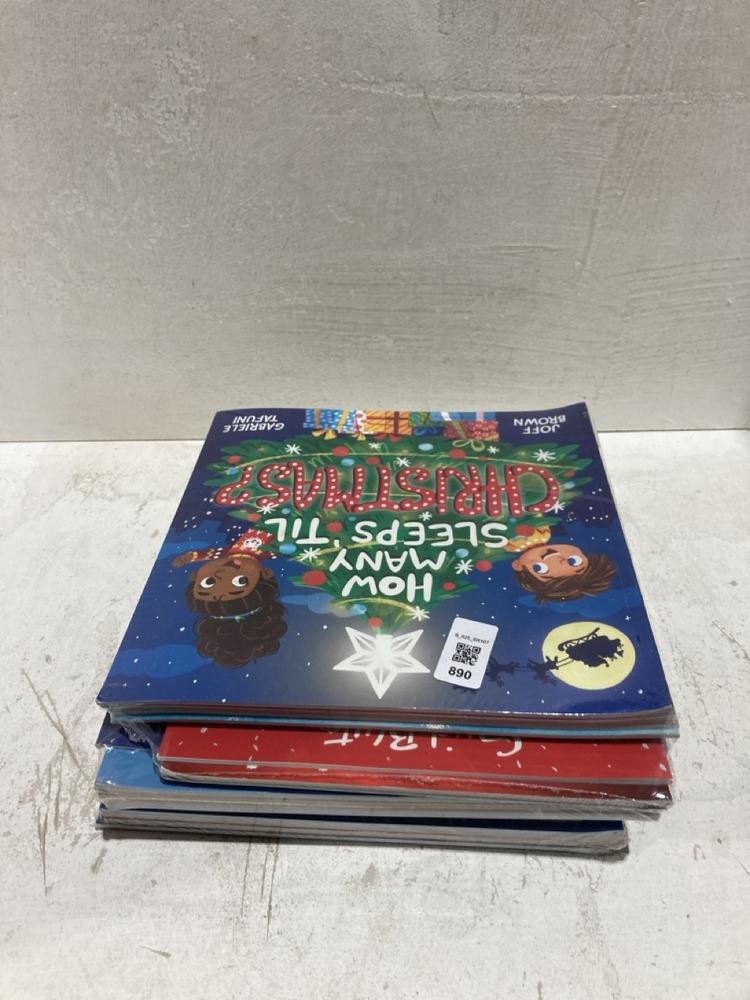 Lot 890  
            Birmingham SR107 - Parcel Delivery Only 

                
QTY OF BOOKS TO INCLUDE HOW MANY SLEEPS 'TILL CHRISTMAS