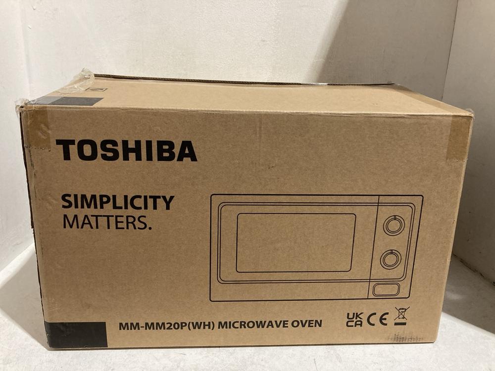 Lot 906  
            Birmingham SR107 - Parcel Delivery Only 

                
TOSHIBA MM-MM20P MICROWAVE OVEN