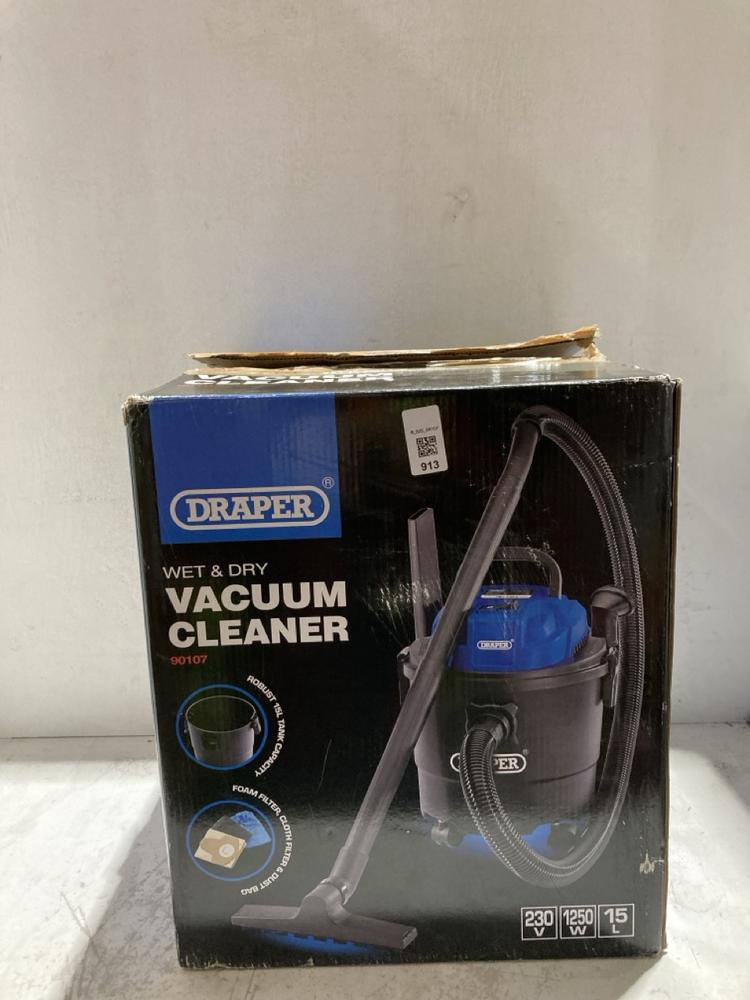 Lot 913  
            Birmingham SR107 - Parcel Delivery Only 

                
DRAPER WET & DRY VACUUM CLEANER