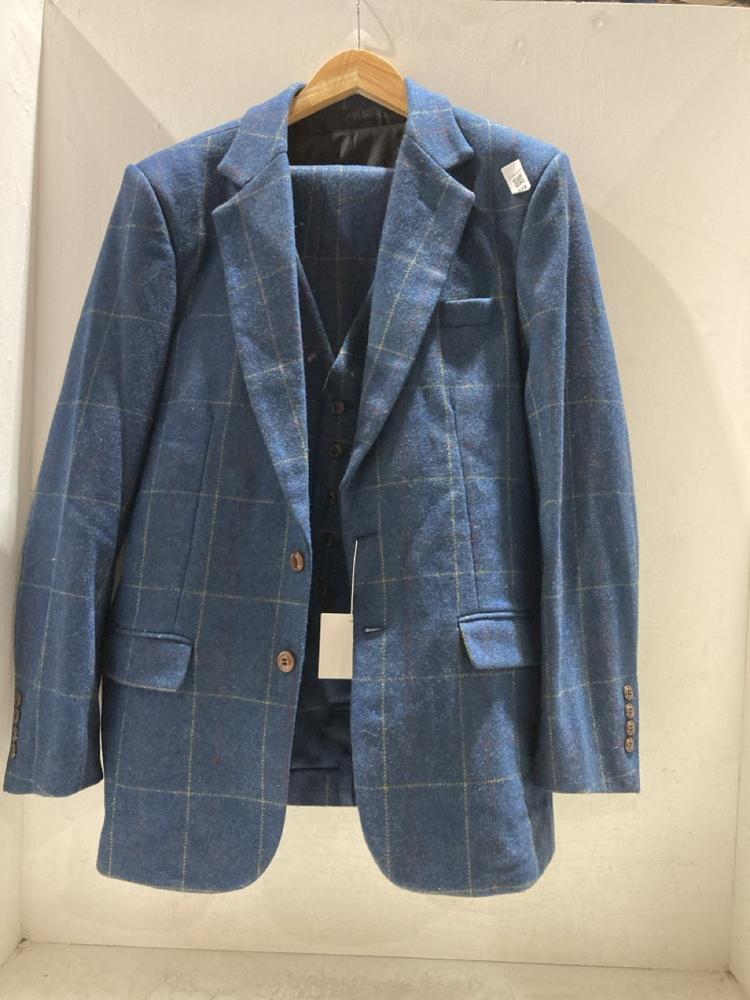 Lot 929  
            Birmingham SR107 - Parcel Delivery Only 

                
THE BRITISH TWEED COMPANY BLUE TWEED 3 PIECE SUIT