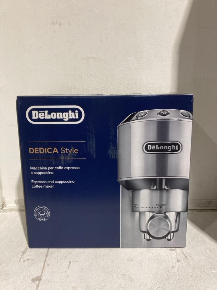 Lot 92  
            Birmingham SR107 - Parcel Delivery Only 

                
DELONGHI DEDICA STYLE ESPRESSO & CAPPUCCINO COFFEE MAKER - ORIGINAL RRP £165