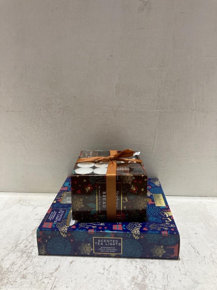 Lot 943  
            Birmingham SR107 - Parcel Delivery Only 

                
STARLYTES 2 X GIFT SETS TO INCLUDE GINGERBREAD OIL BURNER & TEA LIGHTS