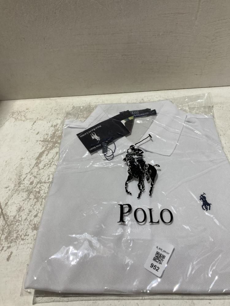 Lot 952  
            Birmingham SR107 - Parcel Delivery Only 

                
RALPH LAUREN POLO WHITE POLO SHIRT MENS SIZE S