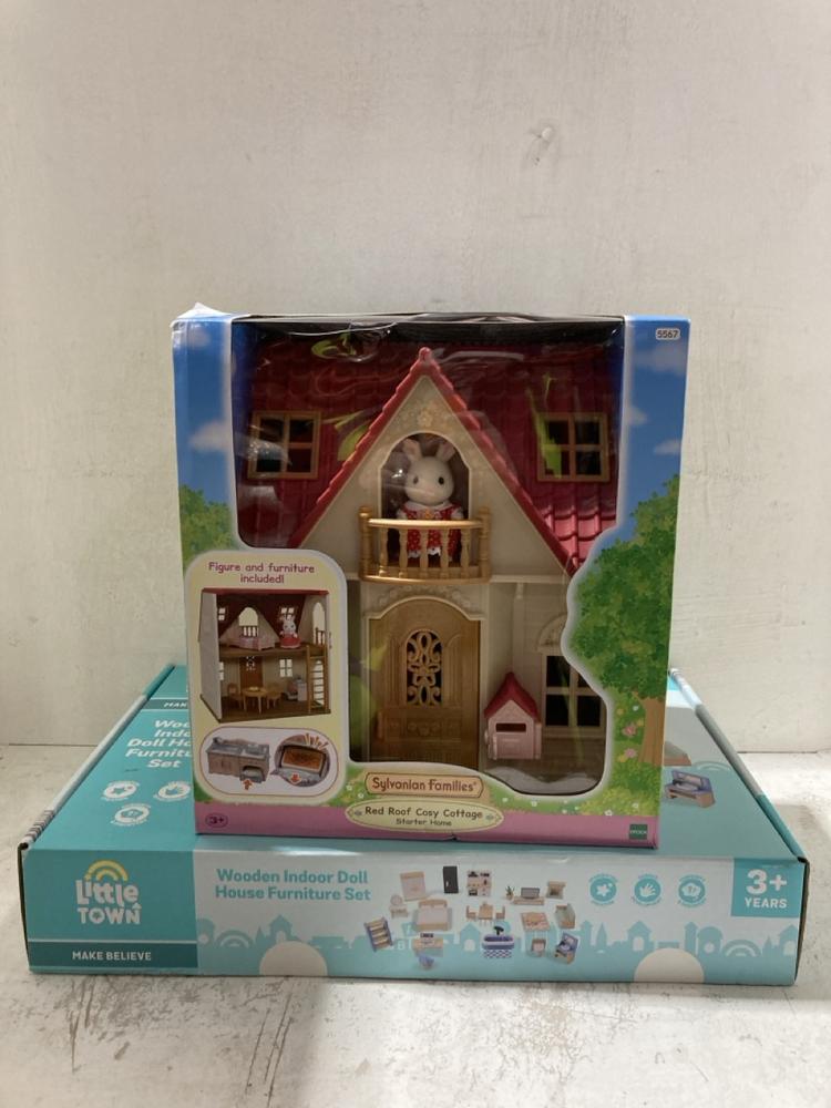 Lot 964  
            Birmingham SR107 - Parcel Delivery Only 

                
ASSORTED CHILDRENS TOYS TO INCLUDE SYLVANIAN FAMILIES RED ROOF COSY COTTAGE