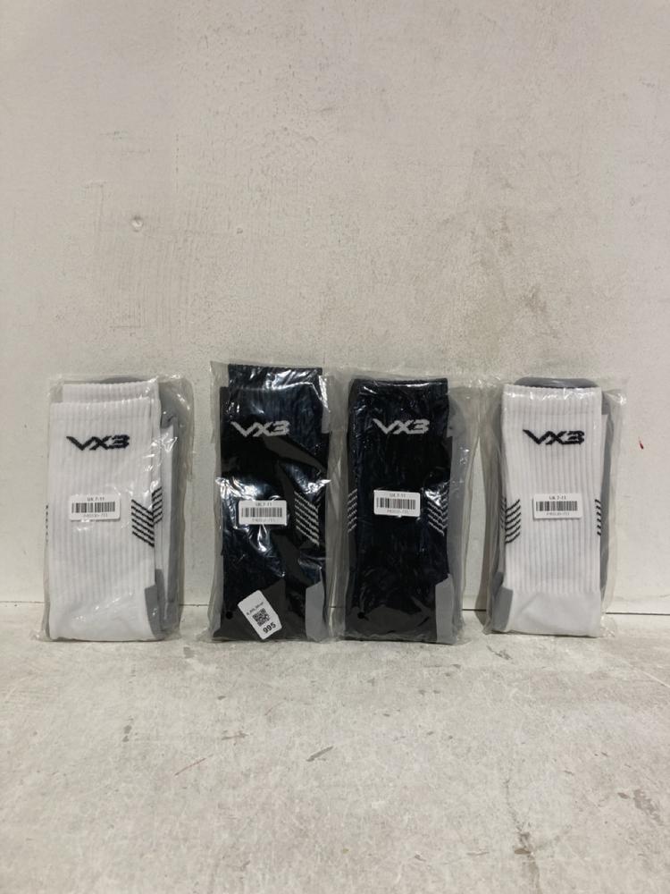 Lot 995  
            Birmingham SR107 - Parcel Delivery Only 

                
COLLECTION OF MENS VX3 SOCKS BLACK AND WHITE UK SIZE 7-11