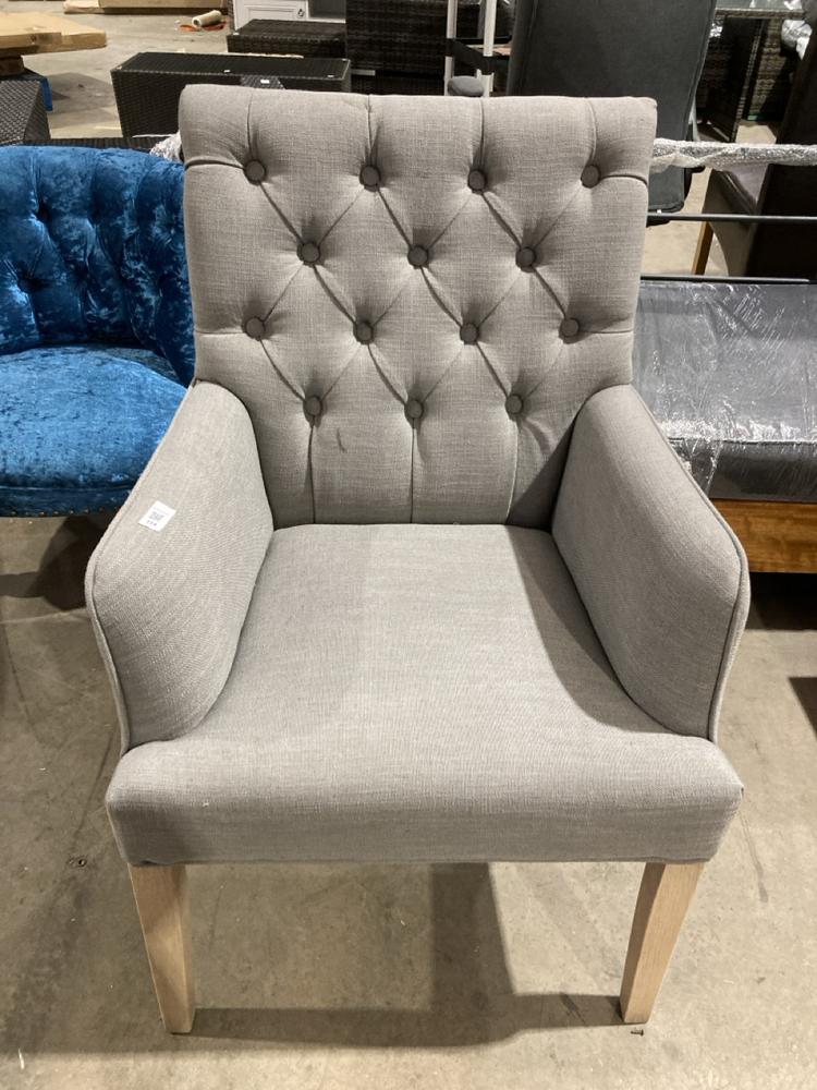 Lot 114  
            Birmingham SR106 - Collection or Optional Delivery Available 

                
PADSTOW FABRIC ARMCHAIR IN GREY (LOCATION: ROW 5 - C )
