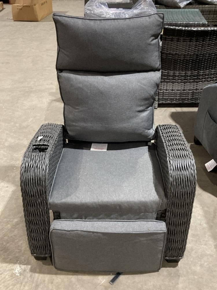 Lot 119  
            Birmingham SR106 - Collection or Optional Delivery Available 

                
RATTAN OUTDOOR POWER RECLINER ARMCHAIR (LOCATION: ROW 5 - C )