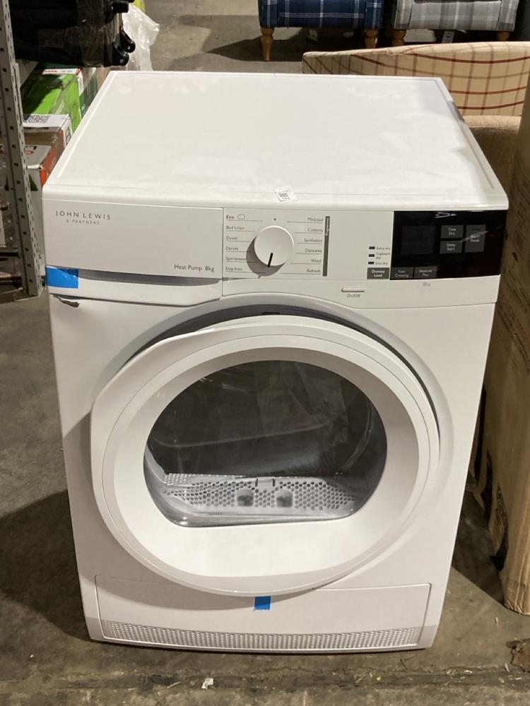 Lot 143  
            Birmingham SR106 - Collection or Optional Delivery Available 

                
JOHN LEWIS & PARTNERS FREESTANDING HEAT PUMP TUMBLE DRYER ORIGINAL RRP £549 - JLT...