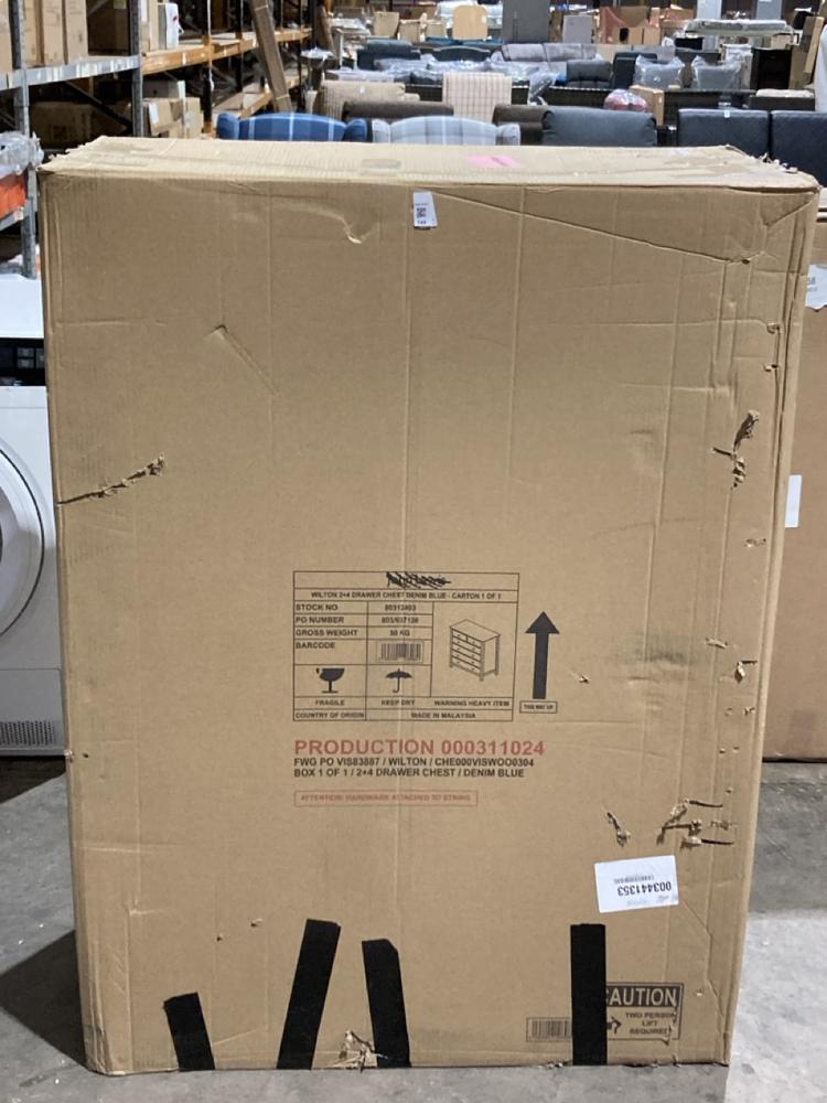 Lot 144  
            Birmingham SR106 - Collection or Optional Delivery Available 

                
JOHN LEWIS AND PARTNERS WILTON 2 + 4 DRAWER CHEST DENIM BLUE (003441353) (LOCATIO...
