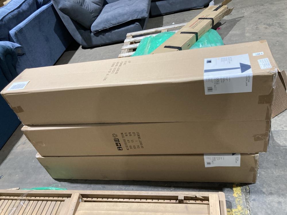 Lot 150  
            Birmingham SR106 - Collection or Optional Delivery Available 

                
3 X JOHN LEWIS AND PARTNERS RATTAN FLOOR LAMP ORIGINAL RRP £390 (LOCATION: ROW 4 ...