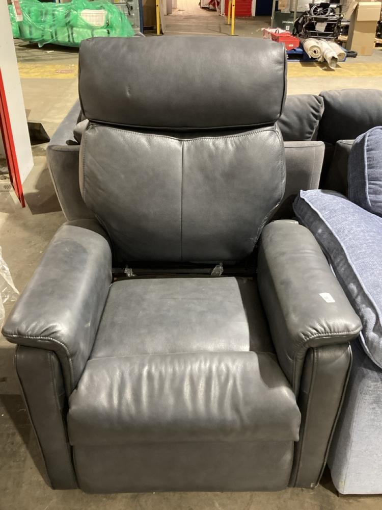 Lot 154  
            Birmingham SR106 - Collection or Optional Delivery Available 

                
SOFOLOGY RECLINING ARMCHAIR IN NAVY LEATHER ORIGINAL RRP £799 (SOF615-536359) (LO...