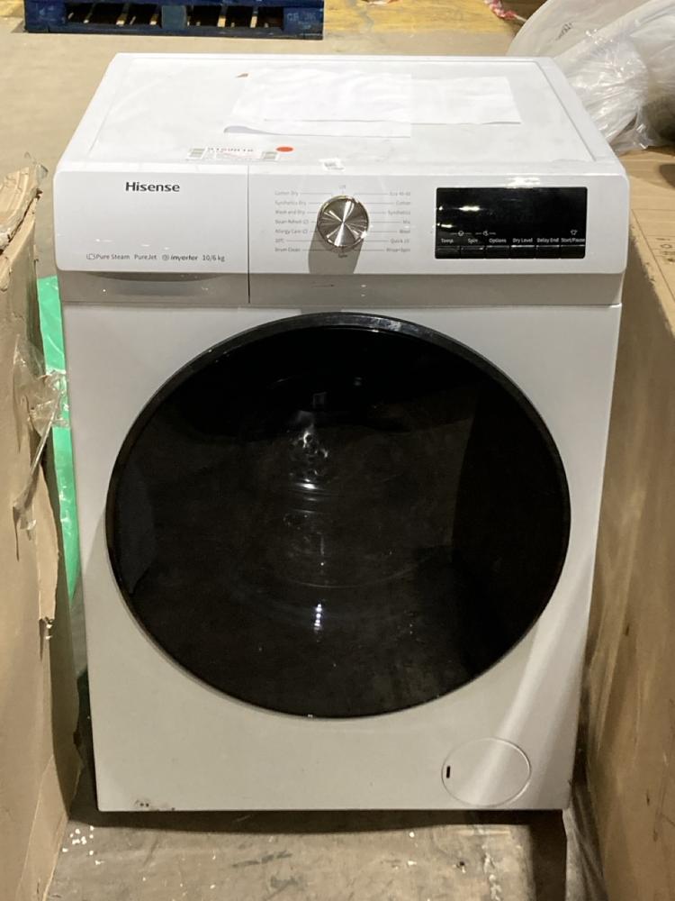 Lot 158  
            Birmingham SR106 - Collection or Optional Delivery Available 

                
HISENSE FREESTANDING WASHER DRYER ORIGINAL RRP £399 - WDQA1014EVJM - (LOCATION: R...