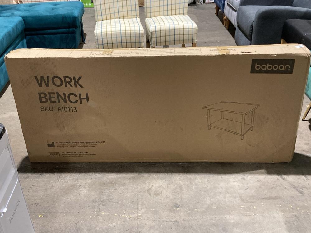 Lot 159  
            Birmingham SR106 - Collection or Optional Delivery Available 

                
BABOON WORKBENCH IN SILVER - AI0113 (LOCATION: ROW 4 - C )