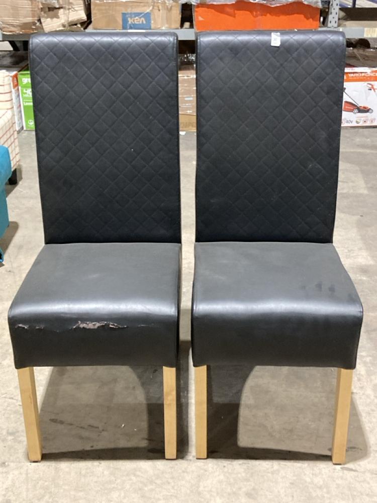 Lot 165  
            Birmingham SR106 - Collection or Optional Delivery Available 

                
DINING CHAIR IN BLACK LEATHER FABRIC SET OF 2 (LOCATION: ROW 4 - C )