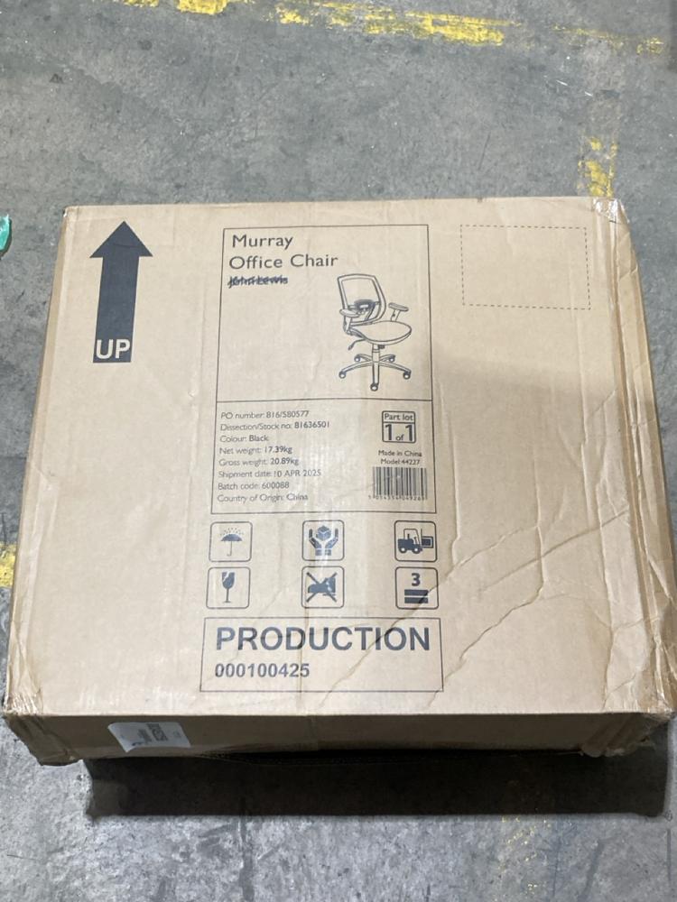 Lot 20  
            Birmingham SR106 - Collection or Optional Delivery Available 

                
JOHN LEWIS AND PARTNERS MURRAY OFFICE CHAIR ORIGINAL RRP £299 (003452256) (LOCATI...