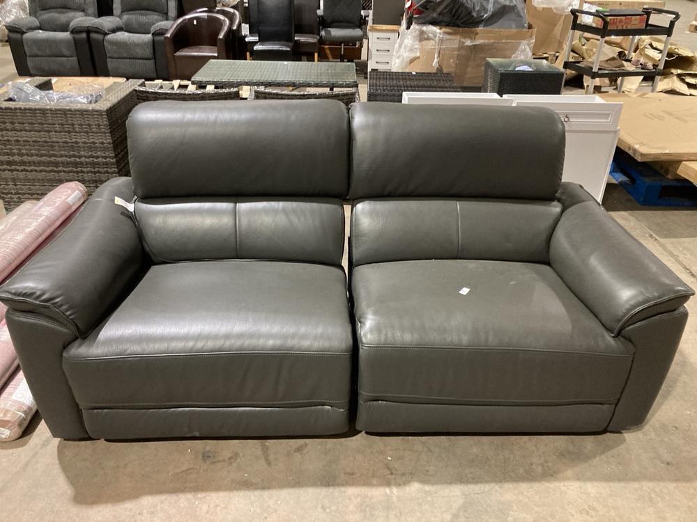Lot 225  
            Birmingham SR106 - Collection or Optional Delivery Available 

                
SOFOLOGY 3 SEATER SOFA IN DARK LEATHER GREY ORIGINAL RRP £1099 (LOCATION: ROW 4 -...