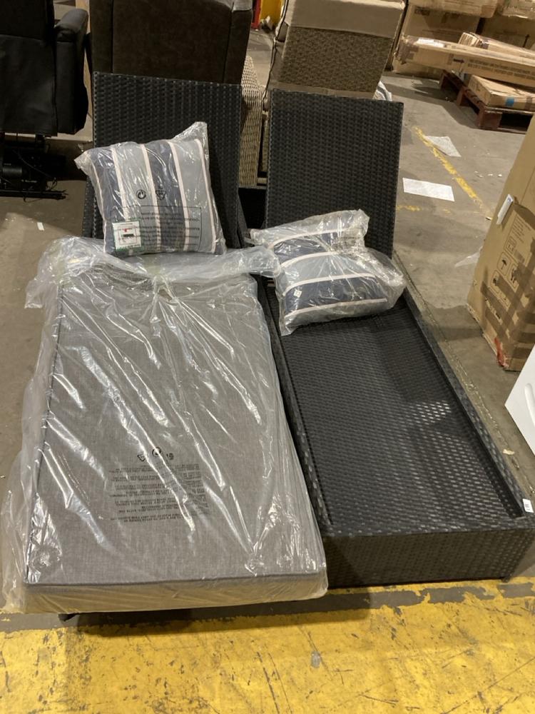 Lot 226  
            Birmingham SR106 - Collection or Optional Delivery Available 

                
2 X RATTAN OUTDOOR LOUNGER CHAIR (LOCATION: F)