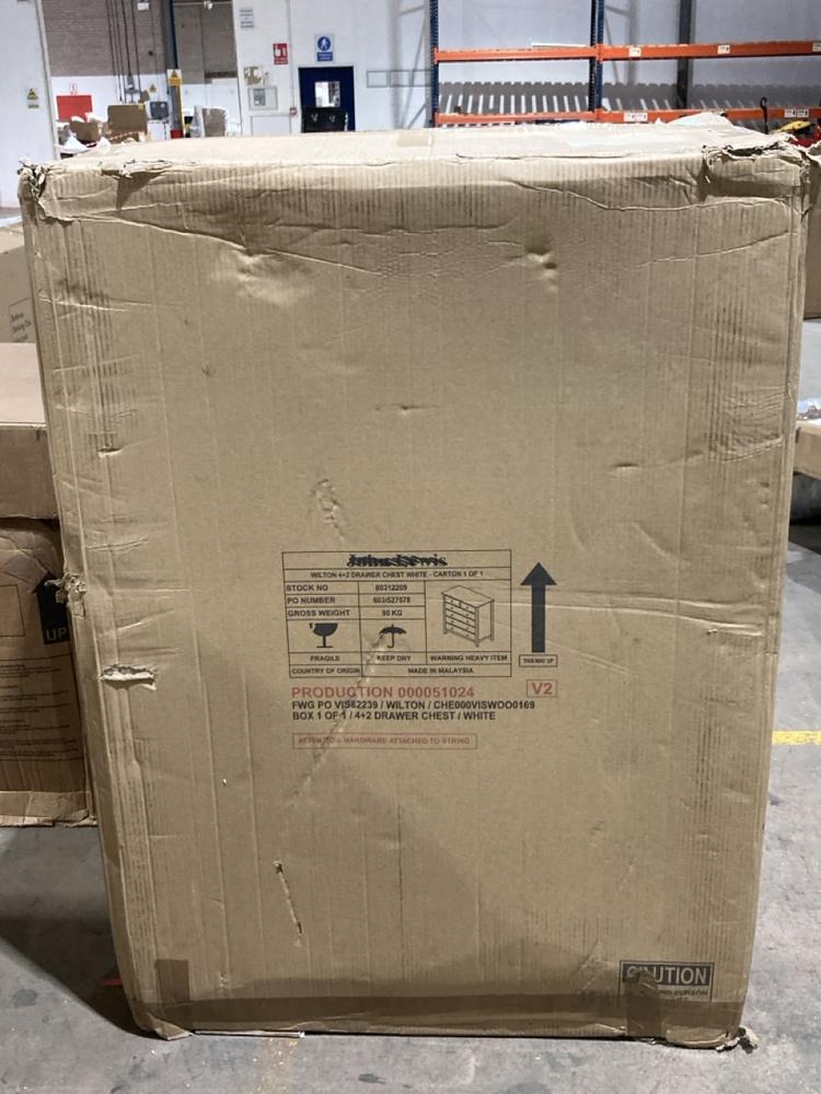 Lot 22  
            Birmingham SR106 - Collection or Optional Delivery Available 

                
JOHN LEWIS AND PARTNERS WILTON 4 + 2 DRAWER CHEST WHITE ORIGINAL RRP £349 (003451...