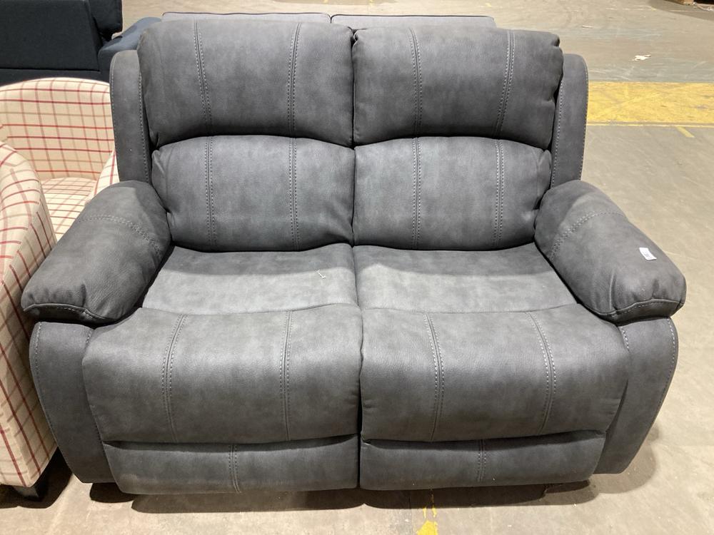 Lot 235  
            Birmingham SR106 - Collection or Optional Delivery Available 

                
2 SEATER POWER RECLINER SOFA IN DARK GREY LEATHER FABRIC (LOCATION: ROW 8 - D )