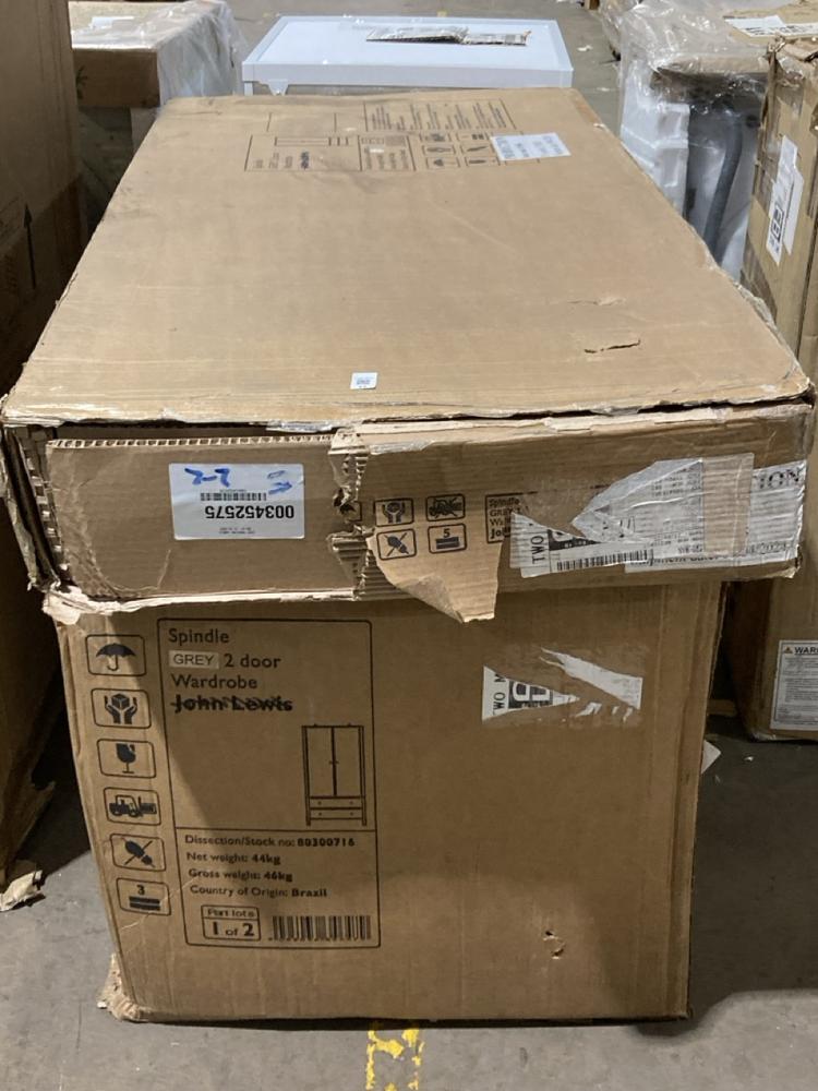 Lot 23  
            Birmingham SR106 - Collection or Optional Delivery Available 

                
JOHN LEWIS AND PARTNERS SPINDLE GREY 2 DOOR WARDROBE ORIGINAL RRP £630 (003452575...