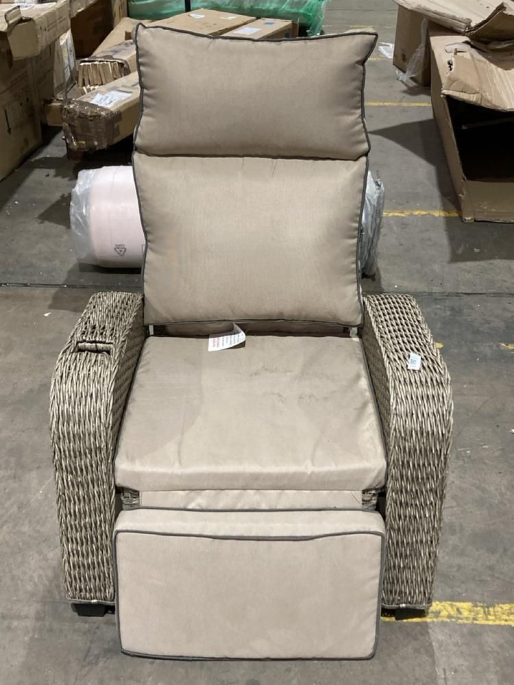 Lot 241  
            Birmingham SR106 - Collection or Optional Delivery Available 

                
RATTAN OUTDOOR RECLINER CHAIR (LOCATION: L)