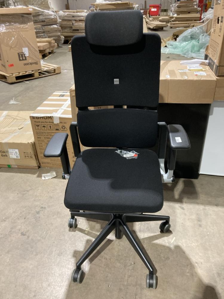 Lot 265  
            Birmingham SR106 - Collection or Optional Delivery Available 

                
STEELCASE BLACK ERGONOMIC OFFICE CHAIR ORIGINAL RRP £1289 (LOCATION: L)