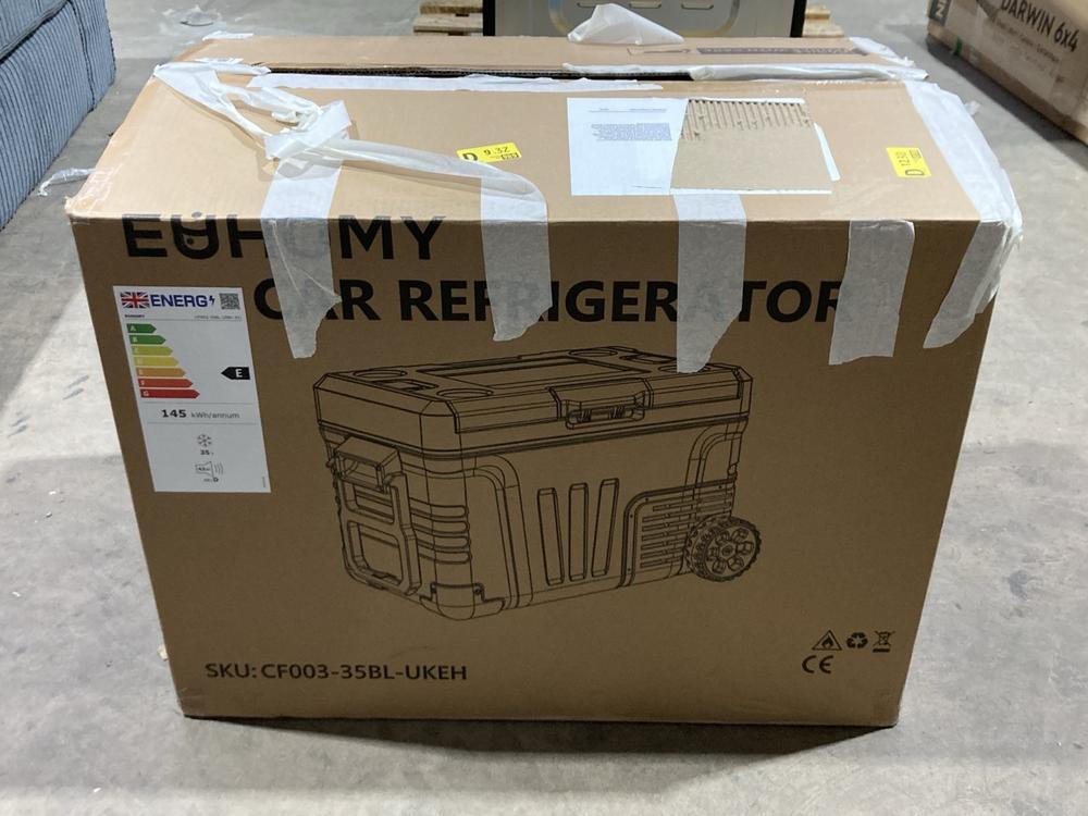 Lot 273  
            Birmingham SR106 - Collection or Optional Delivery Available 

                
EUHOMY CAR REFRIGERATOR ORIGINAL RRP £199 - ZBD-35 - (LOCATION: ROW 6 - D )