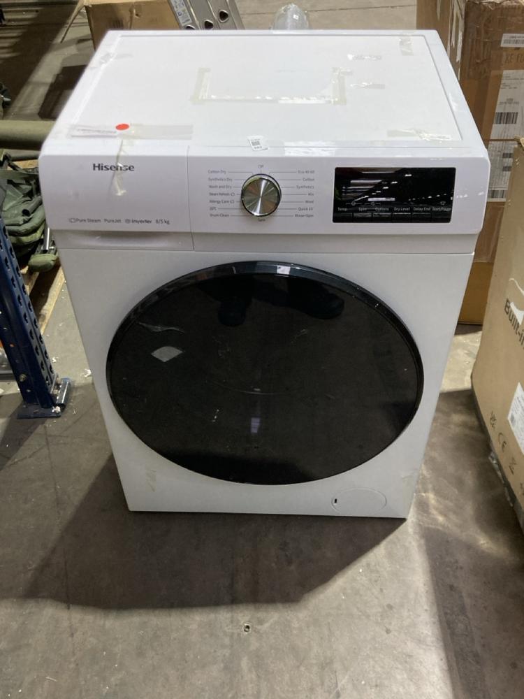 Lot 282  
            Birmingham SR106 - Collection or Optional Delivery Available 

                
HISENSE FREESTANDING WASHER DRYER ORIGINAL RRP £369 - WDQA8014EVJM - (LOCATION: R...