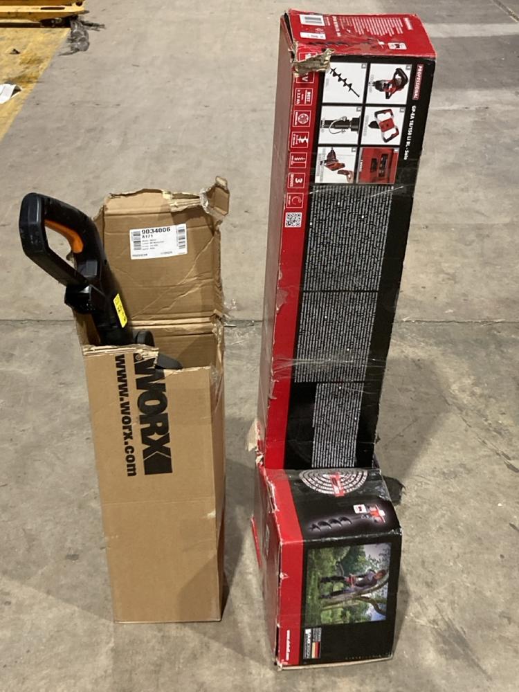 Lot 289  
            Birmingham SR106 - Collection or Optional Delivery Available 

                
WORX WG163E CORDLESS GRASS TRIMMER TO INCLUDE EINHELL EARTH AUGER (LOCATION: RACK...