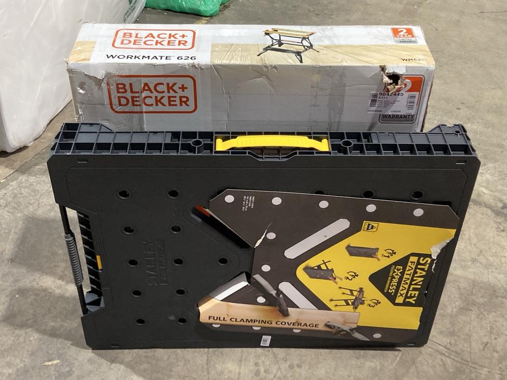 Lot 293  
            Birmingham SR106 - Collection or Optional Delivery Available 

                
VARIOUS ITEMS TO INCLUDE STANLEY FATMAX EXPRESS FOLDING WORKBENCH (LOCATION: RACK...
