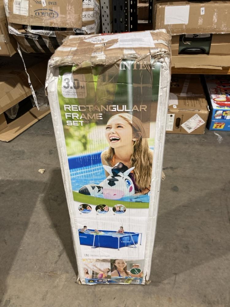 Lot 304  
            Birmingham SR106 - Collection or Optional Delivery Available 

                
INTEX RECTANGULAR FRAME SET ORIGINAL RRP £110 (LOCATION: RACKINGS )