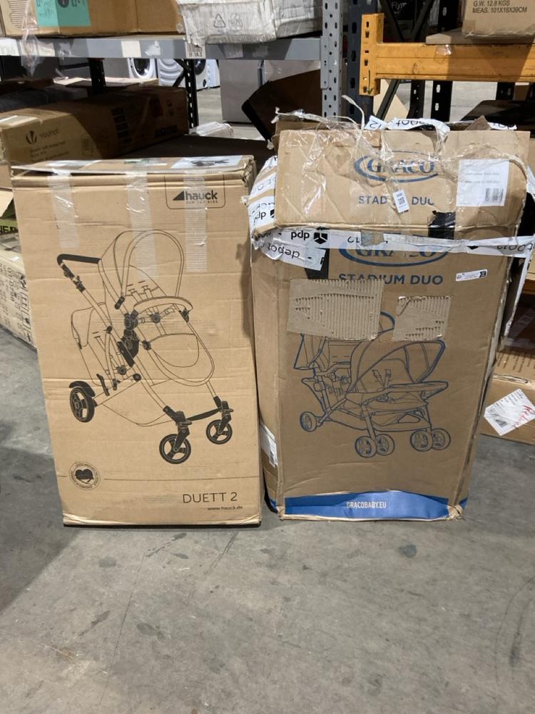 Lot 305  
            Birmingham SR106 - Collection or Optional Delivery Available 

                
GRACO STADIUM DUO STROLLER TO INCLUDE HAUCK STROLLER ORIGINAL RRP £334 (LOCATION:...