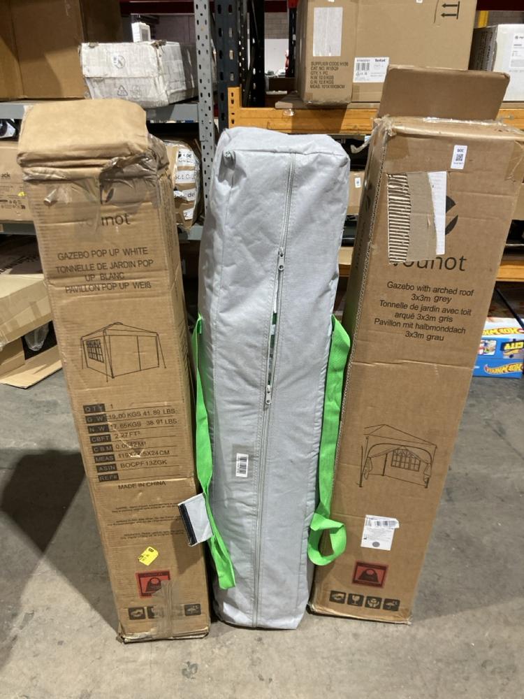 Lot 306  
            Birmingham SR106 - Collection or Optional Delivery Available 

                
VARIOUS ITEMS TO INCLUDE VOUNOT GAZEBO 3 X 3 M GREY WITH ARCHED ROOF (LOCATION: R...