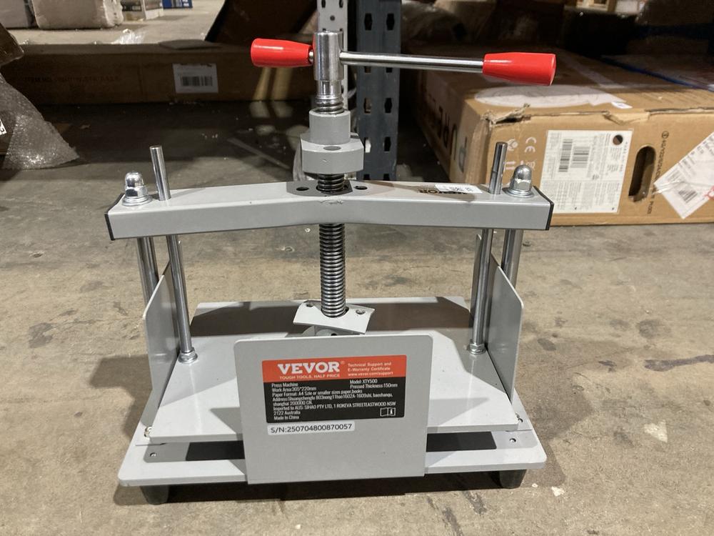 Lot 309  
            Birmingham SR106 - Collection or Optional Delivery Available 

                
VEVOR PRESS MACHINE (LOCATION: RACKINGS )