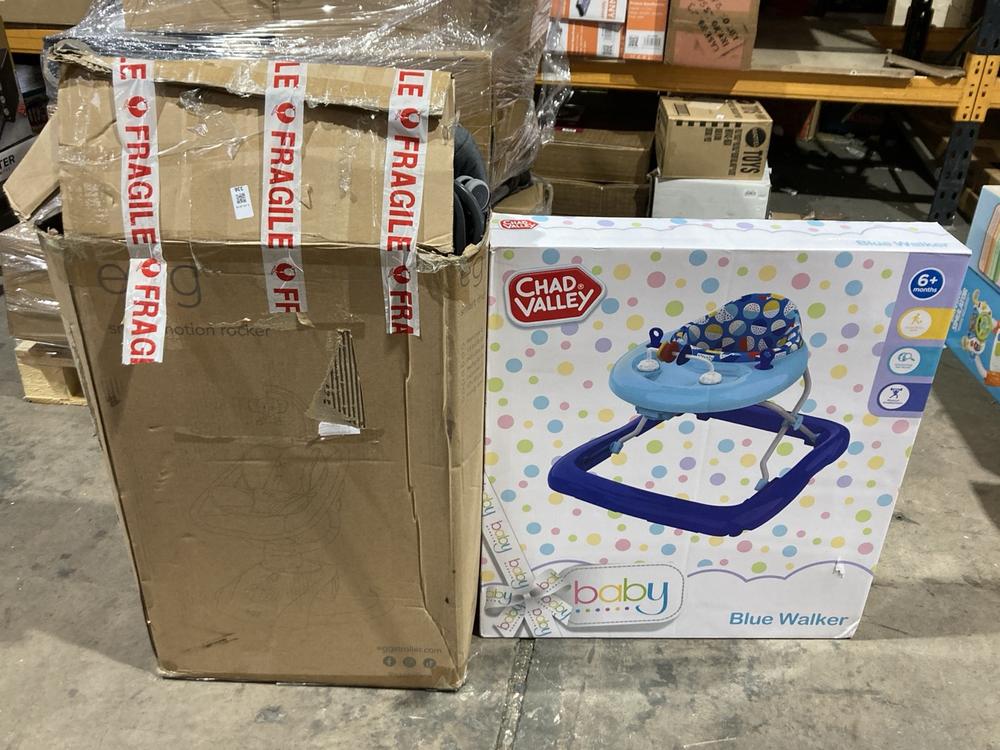 Lot 336  
            Birmingham SR106 - Collection or Optional Delivery Available 

                
VARIOUS ITEMS TO INCLUDE EGG SMART MONITOR ROCKER (LOCATION: RACKINGS)