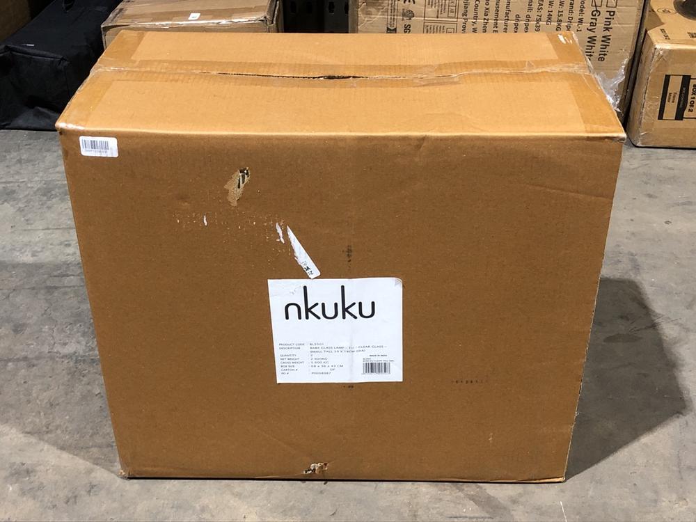 Lot 353  
            Birmingham SR106 - Collection or Optional Delivery Available 

                
NKUKU BABA GLASS LAMP ORIGINAL RRP £175 (LOCATION: RACKINGS)