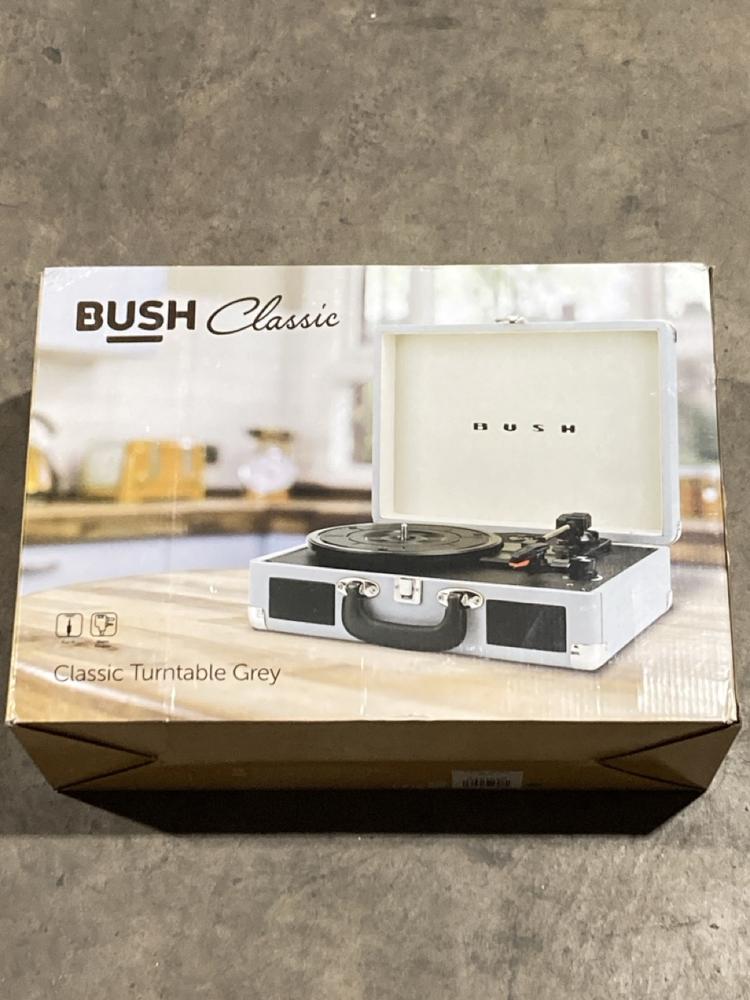 Lot 364  
            Birmingham SR106 - Collection or Optional Delivery Available 

                
BUSH CLASSIC RETRO PORTABLE TURNTABLE (LOCATION: RACKINGS)