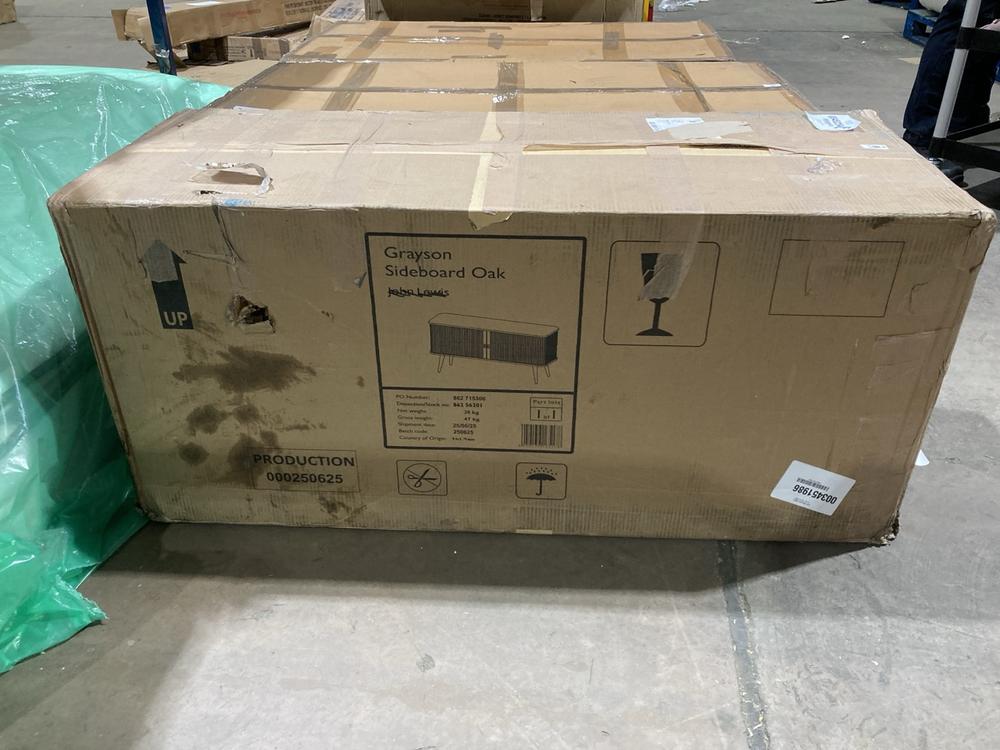 Lot 36  
            Birmingham SR106 - Collection or Optional Delivery Available 

                
JOHN LEWIS AND PARTNERS GRAYSON SIDEBOARD OAK ORIGINAL RRP £499 (003452254) (LOCA...