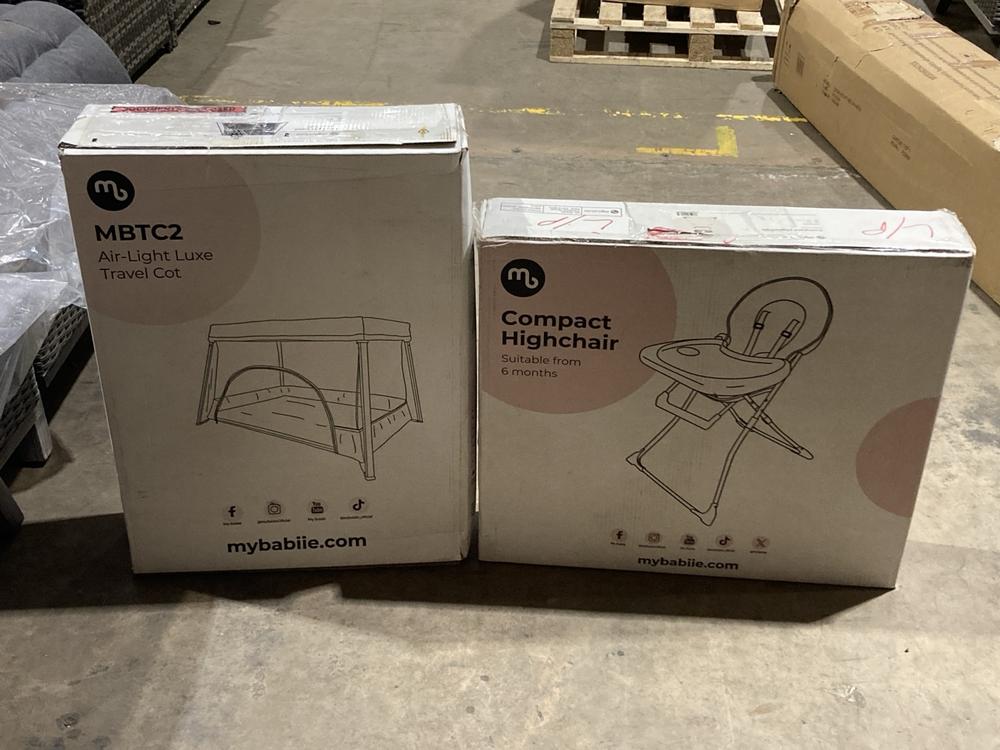 Lot 376  
            Birmingham SR106 - Collection or Optional Delivery Available 

                
2 X MY BABIIE ITEMS TO INCLUDE COMPACT HIGHCHAIR (LOCATION: RACKINGS)