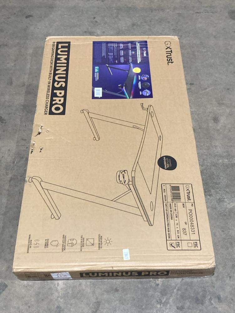Lot 378  
            Birmingham SR106 - Collection or Optional Delivery Available 

                
GXTRUST LUMINUS PRO RGB DESK ORIGINAL RRP £200 (LOCATION: RACKINGS)