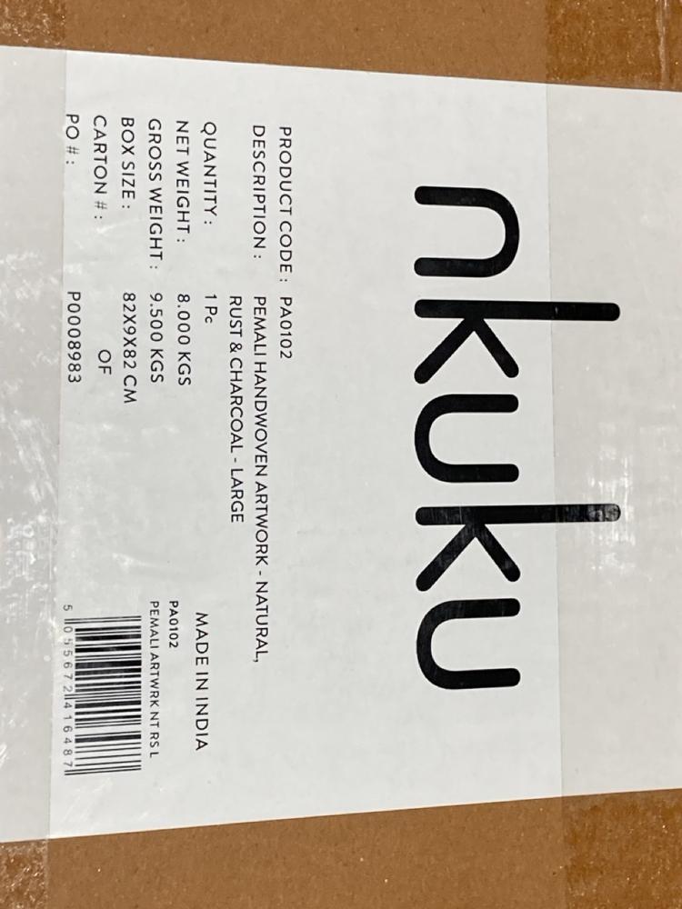 Lot 384  
            Birmingham SR106 - Collection or Optional Delivery Available 

                
NKUKU PEMALI HANDWOVEN ARTWORK ORIGINAL RRP £250 (LOCATION: RACKINGS)